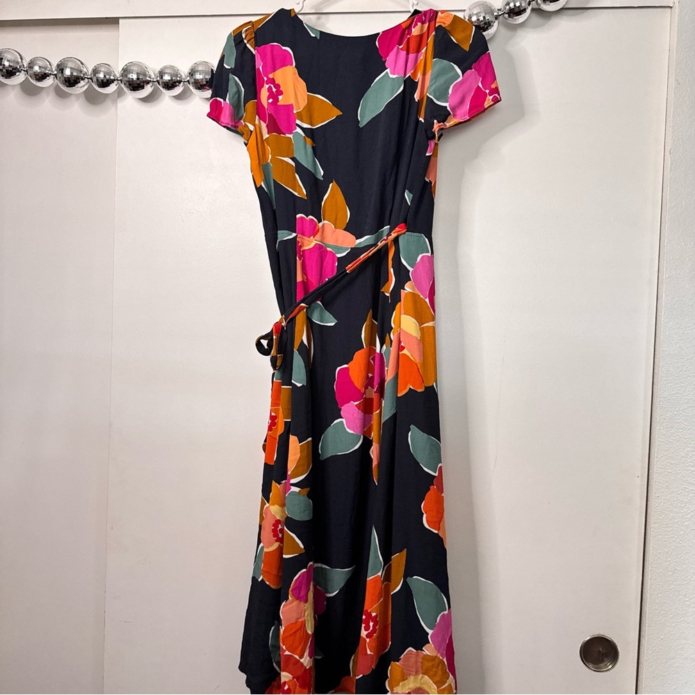 Sézane Amber Wrap Dress navy ink floral print - Picture 7 of 7